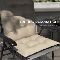 Outsunny 2er Set Auflage für Sonnenliege Wasserabweisend Liegenauflage für Gartenliege Polsterauflage 50x116x5 cm, Beige(m-6)