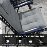 Outsunny 2er Set Auflage für Sonnenliege Wasserabweisend Liegenauflage für Gartenliege Polsterauflage 50x116x5 cm, Hellgrau(m-5)