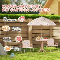 AIYAPLAY Kinder-Sitzecke, Klappstuhl-Sitz-Set mit Sonnenschirm, Buntes Muster, Rosa(m-7)