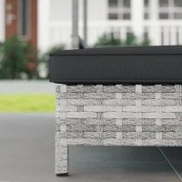 PawHut Extendable Elevated Dog Bed, Rattan Dog House, with Water-Resistant Roof, Removable Cushion, Charcoal Grey(m-9)