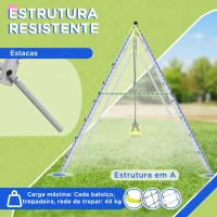 Outsunny Baloiço para Crianças 4 em 1 com 2 Baloiços Trepador Rede de Escalada Corda Ajustável e Anti-UV 260x185x180 cm Cinza e Verde(m-4)