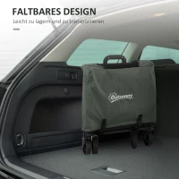 Outsunny Gartenwagen 90 kg belastbar, klappbar Transportwagen mit herausnehmbare Plane, Griff, Rädern 72 Liter Grün(m-6)