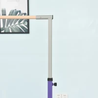 HOMCOM Barra de Gimnasia para Niños +3 Años Barra de Entrenamiento Altura Ajustable 92-150 cm Carga 75 kg 194x121x150cm Violeta(m-7)