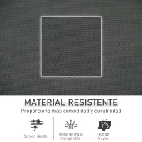 Outsunny Mecedora de Exterior Tumbona Mecedora con Reposabrazos Reposacabezas Acolchado y Bolsillo Lateral 150x62x88 cm Negro(m-5)