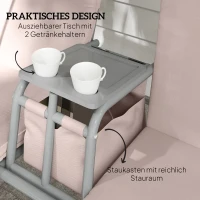 Outsunny Hollywoodschommel, tuinschommel, tweezits schommel met zonnedak, 175 x 112 x 165 cm, Beige(m-5)