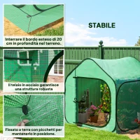 Outsunny Serra a Casetta Pieghevole con Ingresso a Cerniera, in Acciaio e PE, 150x148x148 cm, Verde(m-7)