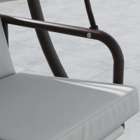 Outsunny Columpio de Jardín de 3 Plazas Convertible en Cama con Toldo Ajustable UPF30+ y Cojines 200x120x175 cm Gris Claro(m-9)