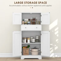 HOMCOM Multi-Storage Freestanding Kitchen Cabinet - White(m-5)
