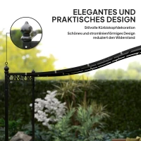 Outsunny 2,5 x 3 m Pergola, Wandmontierter Garten-Pavillon, wasserbeständig, Metallrahmen, Ablauflöcher, Schattendach, Dunkelgrau(m-7)