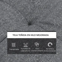 Outsunny Conjunto de Cojines para Sillas de Comedor y Jardín Impermeable y Anti-UV con 2 Cordones de Fijación 48x48x10 cm Gris(m-4)