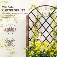 Outsunny 2er Set Hochbeet Pflanzkasten mit Rolle, Rankgitter, Spalier Pflanzkübel Blumenkasten Holz 52x25x97cm Braun(m-4)