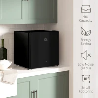 HOMCOM 46 Litre Lockable Countertop Fridge - Black(m-4)