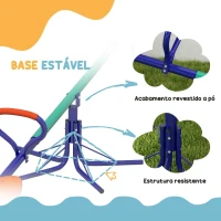 Outsunny Baloiço para Crianças Sobe e Desce Infantil Giratório 360° com Barra de Comprimento Ajustável  Assento Confortável  Multicolor(m-8)