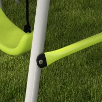 Outsunny Baloiço para Crianças Baloiço Jardim com 1 Baloiço Simples 1 Planador e Anti-UV 255x160x180 cm Cinza e Verde(m-10)