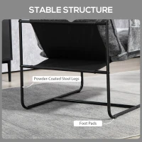 HOMCOM Minimal Padded Accent Chair, with Pockets - Grey(m-6)