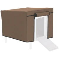 PawHut Water-Resistant Rabbit Hutch Cover for X-D2-0047 and Similar Models, 43 x 52 x 37cm, Brown(m-11)