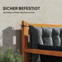 Outsunny Outdoor-Kissen-Set für Bank oder Hollywoodschaukel, zweifarbig, Polyester, Schaumstoff, 180 x 110 x 8 cm, Dunkelgrau(m-6)