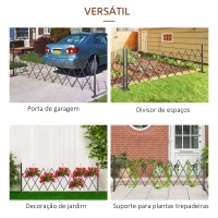 Outsunny Cerca de Jardim em Liga de Alumínio Barreira de Exterior Extensível Cerca de Jardim Metálica 250x31x103,5 cm Marrom(m-4)