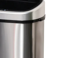 HOMCOM® Automatische vuilnisbak met infraroodsensor 48 L zilverkleurige vuilnisbak keukenemmer 40,5 L x 29,5 B x 57 H cm(m-11)