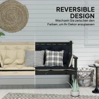 Outsunny Zestaw poduszek zewnętrznych na ławkę lub huśtawkę ogrodową, dwukolorowy, Poliester, Pianka, 180 x 110 x 8 cm, Beż+Czarny(m-4)