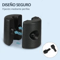 Outsunny Pack de 4 Pesos para Carpas Plegables Soportes Rellenables con 9,2 kg de Agua o 12 kg de Arena Ø24x25,5 cm Negro(m-6)