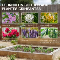 Outsunny Lot de 2 treillis de jardin, support pour plantes grimpantes en métal, 50L x 181H cm, noir(m-4)