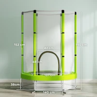 AIYAPLAY Kindertrampolin mit Sicherheitsnetz, für den Innen- und Außenbereich, 3-6 Jahre, Grün(m-3)