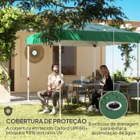 Outsunny Tenda Dobrável Pop-Up 248x248x270 cm com 4 Paredes Laterais Anti-UV Altura Ajustável e Bolsa de Transporte Verde Escuro(m-6)