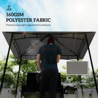 Outsunny Acoperiș de Schimb pentru Pergolă cu 2 Niveluri și Buzunare de Colț, 160 g/m², UV50+, 244x152 cm, Gri Deschis(m-5)