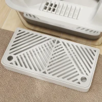 PawHut Katzentoilette, Katzenklo, Edelstahl, hohe Wände, Aufbewahrungsbox, Hellgrau(m-9)