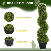 HOMCOM Plantă Artificială Eucalipt Spiralat cu Ghiveci Inclus Rezistent la Raze UV, Ø17,5x90 cm, Verde(m-4)