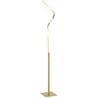 HOMCOM Lampă de Podea cu Lumini LED Reglabile și Întrerupător cu Pedală, 20,5x20,5x146 cm, Auriu(m-1)