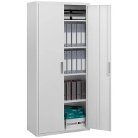 HOMCOM Archiefkast, Kantoorkast, 5 Schappen, Metaal, 80B x 40D x 180H cm, Wit(m-10)
