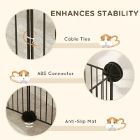 PawHut Țarc Modular pentru Animale de Companie de Talie Mică cu Panouri și Accesorii, 140x70x35 cm, Negru(m-6)