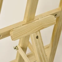 HOMCOM Șevalet de Pictură din Lemn de Pin Reglabil, Portabil și Pliabil cu Pensulă, 51,5x71,5x134,5 cm, Natural(m-9)