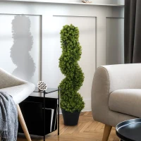 HOMCOM Plantă Artificială Eucalipt Spiralat cu Ghiveci Inclus Rezistent la Raze UV, Ø17,5x90 cm, Verde(m-7)
