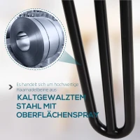 HOMCOM Tischbein-Set, 4 Stahl-Tischbeine, Gabel-Design, 40 kg belastbar, Schwarz(m-6)