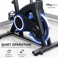 SPORTNOW Bicicletă Magnetică cu Ghidon, Șa Reglabilă și Monitor LCD, 106x53x111-123 cm, Negru(m-4)