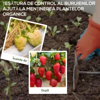Outsunny Folie pentru Mulcire 1300g/m², Respirabilă și Anti-UV din Polipropilena, 50x2 m, Negru(m-6)
