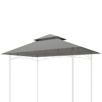 Outsunny Acoperiș de Schimb pentru Pergolă cu 2 Niveluri și Buzunare de Colț, 160 g/m², UV50+, 244x152 cm, Gri Deschis(m-10)