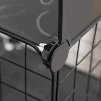 PawHut Țarc Modular pentru Animale de Talie Mică, cu Panouri și Accesorii, 105x70x116 cm, Negru(m-9)