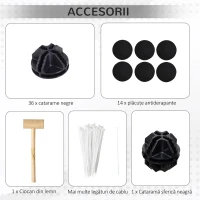 PawHut Țarc Modular pentru Animale de Talie Mică cu Panouri și Accesorii, 140x70x70 cm, Negru(m-6)