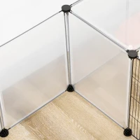 PawHut Țarc Modular pentru Animale de Talie Mică cu 20 de Panouri, 2 Uși și Accesorii, 175x70x45 cm, Negru(m-8)