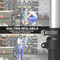 HOMCOM Stativ pentru Reparații Biciclete cu Înălțime Reglabilă, Rotativ 360° și Pliabil, 82x106x107-160 cm, Negru(m-4)