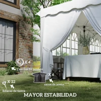 Outsunny Carpa Plegable Pop-up 6x3 m con 6 Paredes Laterales Anti-UV Altura Ajustable Bolsa de Arena y Bolsa de Transporte Blanco(m-8)
