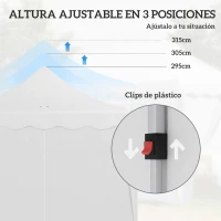 Outsunny Carpa Plegable Pop-up 6x3 m con 6 Paredes Laterales Anti-UV Altura Ajustable Bolsa de Arena y Bolsa de Transporte Blanco(m-5)