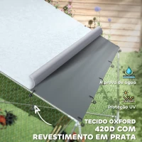 PawHut Galinheiro para Exterior 3x4 m Galinheiro de Aço Galvanizado com Comedouro Suspenso Tipo Espeto Poleiro Anti-UV Prata(m-6)