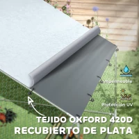 PawHut Gallinero Metálico de Exterior de 3x6m con Percha Multiusos Comedero Colgante Tipo Brocheta y Lona Protectora Resistente(m-5)