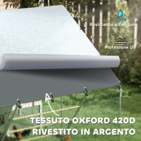 PawHut Recinto per Galline da 6m² per 6-8 Animali con Tetto Impermeabile, Mangiatoia e Posatoio, 3x2x1.9m, Argento(m-5)