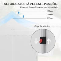 Outsunny Tenda Dobrável Pop Up 596x300x315 cm com 6 Paredes Laterais Anti-UV Altura Ajustável para Campismo Festas Branco(m-5)